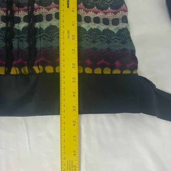 Anthropologie‎ Odille Silk Blouse Women Size 8 Banded Hem Pintuck Pleated Top - Picture 10 of 13